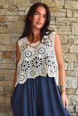 Hadley Crochet Tank Cream